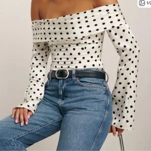Reformation silk polkadot top